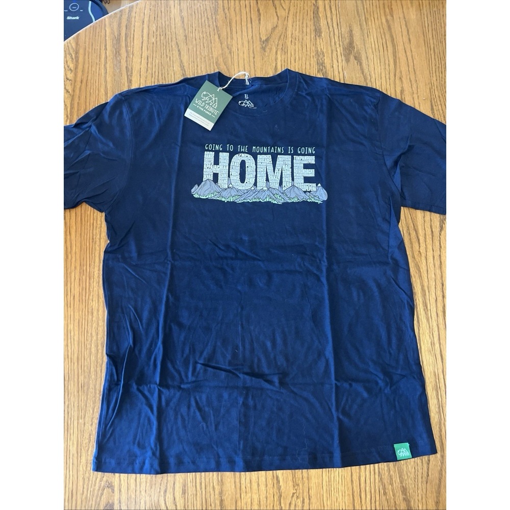 Wild Tribute Mens XL  National Park Blue T-Shirt With Logo Home